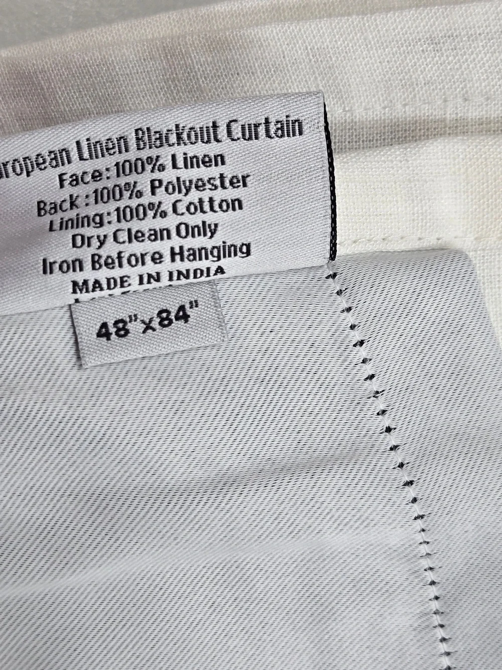NWT QUINCE Set Of 2 48x84 European Linen True Blackout Curtains White 9367